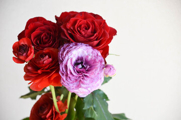 Fototapeta premium 薔薇とラナンキュラス