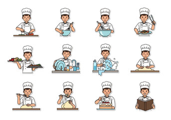 Chef Cartoon Character Cooking Collection