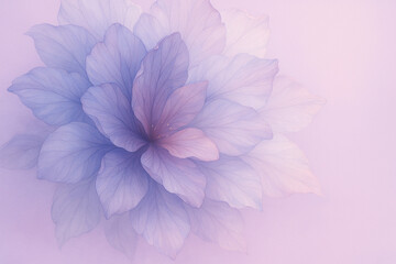 Obraz premium AI generated soft pastel floral art featuring translucent petals in purple blue and pink tones with delicate vein like patterns creating a dreamy relaxing and romantic atmosphere with gentle depth