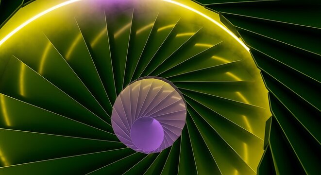 Hypnotic luminous spiral illustration for modern digital artistry projects