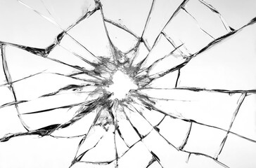 Obraz premium Broken shattered glass texture effect isolated PNG cutout, transparent background
