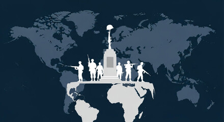 World Civil Defence Day A global memorial honoring fallen soldiers stands proudly on the Earth, symbolizing remembrance and sacrifice worldwide