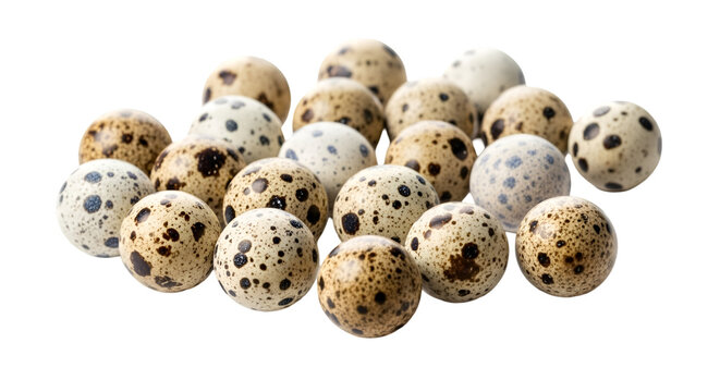 Quail Eggs Pile Isolated on White