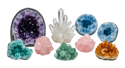 Collection of Colorful Geode Crystals