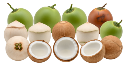 Fresh Coconuts Variety Still Life