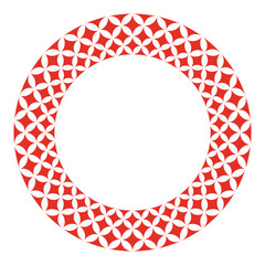 Red Geometric Patterned Circle Border