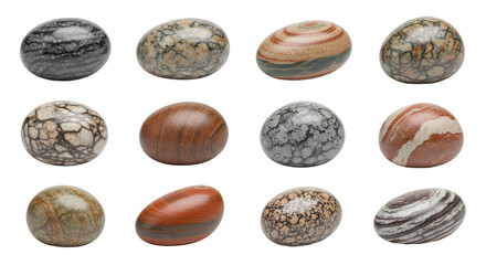 Collection of Decorative Polished Stone Eggs