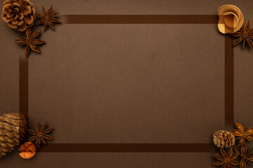 christmas decoration on wooden background