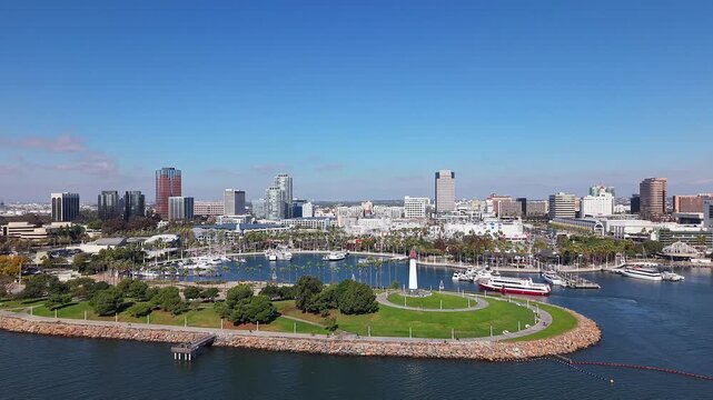 aerial view of Long Beach Harbor