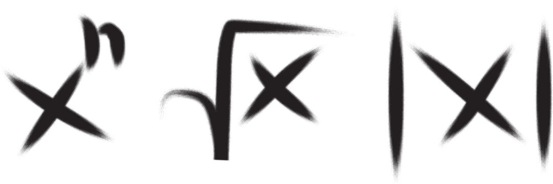 Mathematical Symbols Set  Exponent Square Root Absolute Value  Abstract Math Notation Illustration