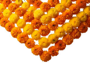 Marigold flower garland hanging