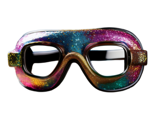Party goggles with glitter texture, PNG
