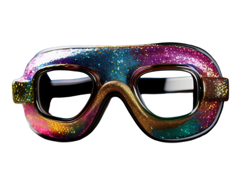 Party goggles with glitter texture, PNG
