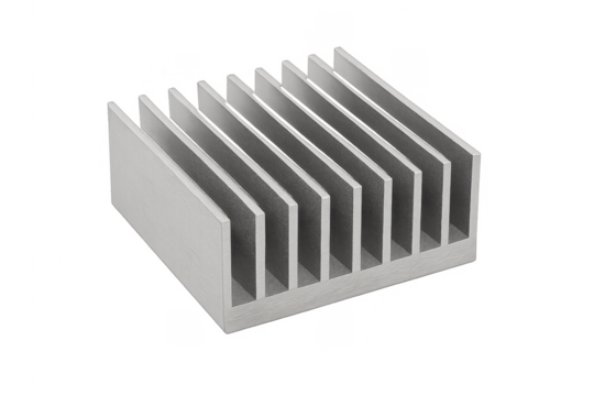 Aluminum heatsink component maintaining electronic device temperature