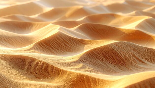 Golden Waves An Abstract Desertscape of Sand Dunes in Shifting Light and Shadow