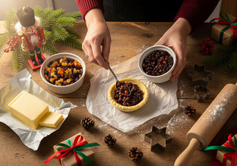 Christmas Lifestyle Photography for Social Media, Rustic Holiday Baking and Decorations for Christmas event flyers, online store visuals, festive menu design, café or bakery promotion, holiday recipe 