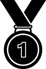 First Place Gold Medal Award with Ribbon on White Background