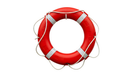 Red and white life preserver isolated on transparent background