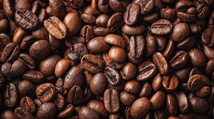 Close-up of roasted coffee beans background