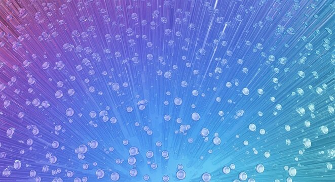 Abstract background with glowing blue and purple gradient and many small, bright particles radiating outward