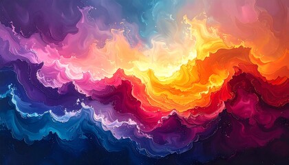Colorful Abstract Art - A Vibrant Display of Swirling Hues.
