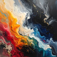 Colorful Abstract Swirls - A Dynamic Blend of Hues and Textures.