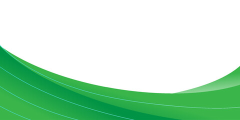 Latar belakang gelombang hijau modern dengan lengkungan halus, nada gradien, dan garis tipis putih dan hijau mengalir pada latar belakang putih bersih. © Areya