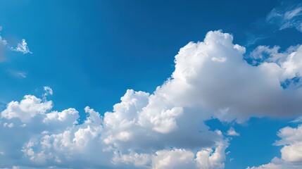 Sky Blue Background with Puffy Cumulus Clouds White and Gray on a Sunny Day Weather and Natural Beauty Scenic Landscape