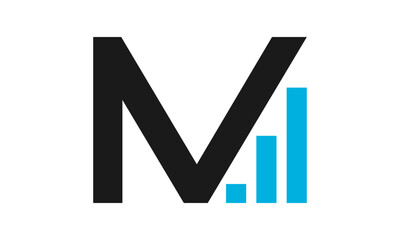 Modern Letter M finance logo