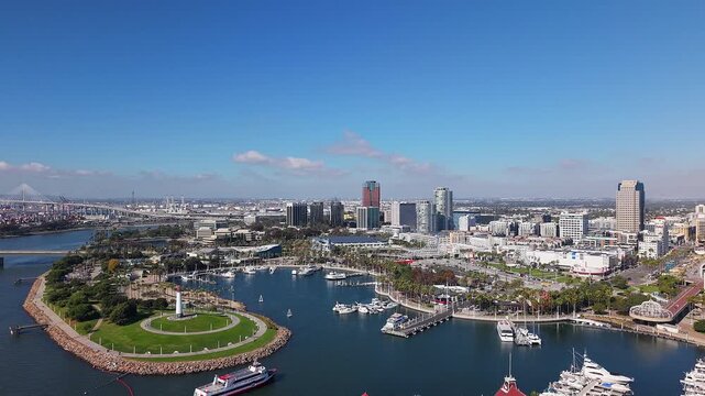Aerial view of Long Beach Harbor
