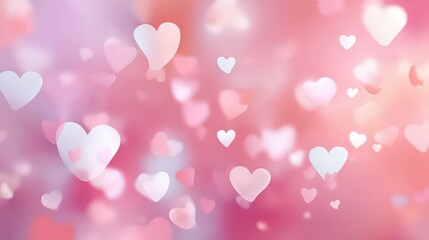 Dreamy Bokeh Heart Background with Pink Tones for Valentine's Day or Wedding Celebration