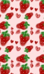 Soft Pastel Strawberry Pattern Design