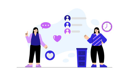 Business People Welcoming New Employee Flat Vector Illustration