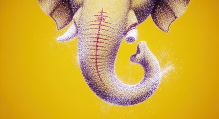 Glittering grandeur an ethereal depiction of an elephant's elegance and symbolic posture on a