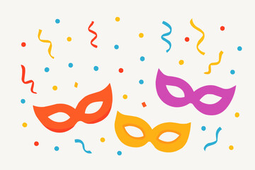 Fototapeta premium Party Mask New Year Flat Vector