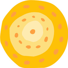 abstract cute cartoon sun ornament. random circular pattern.