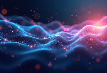 Quantum Data Flow, Tech Background. Future technology digital abstract background concept. 3d rendering