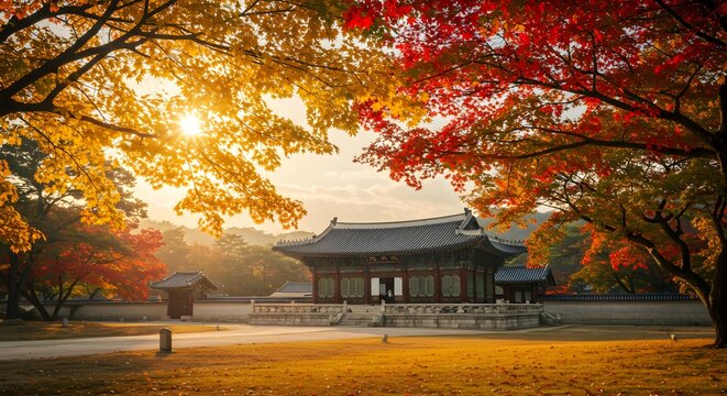 Autumnal palace scenery