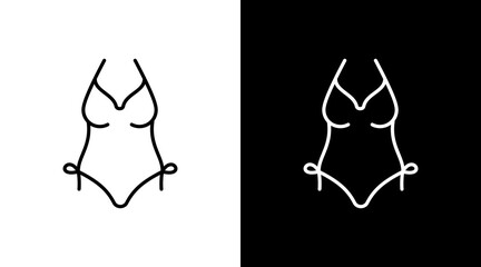 Swimsuit White Icon Set Design