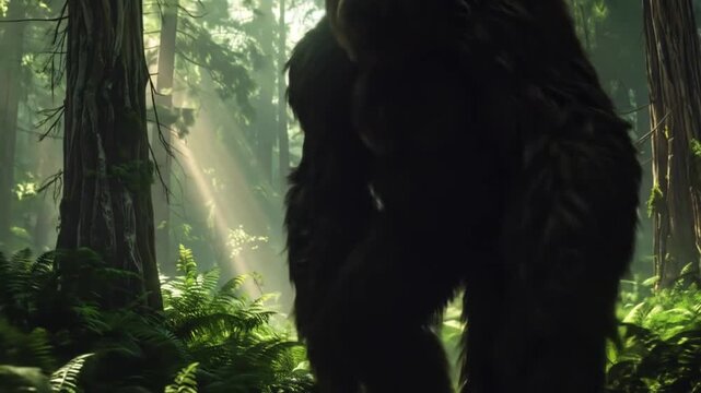 Mysterious Creature Stalking in the Wilderness, Captured in a Forest, Bigfoot Sighting