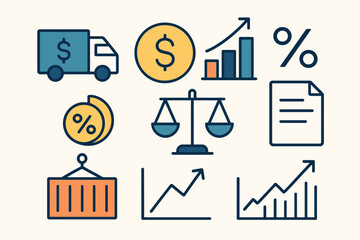 Clean Minimal Business Finance Growth Scene With Money Truck Dollar Coin And Profit Chart