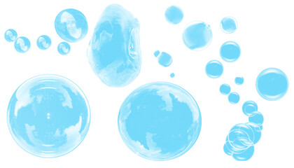 Différents modèles de bulles sur fond transparent