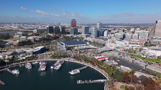 Aerial view of Long Beach Harbor