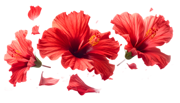 Exotic Red Hibiscus Flower Arrangement A Vibrant Floral Display