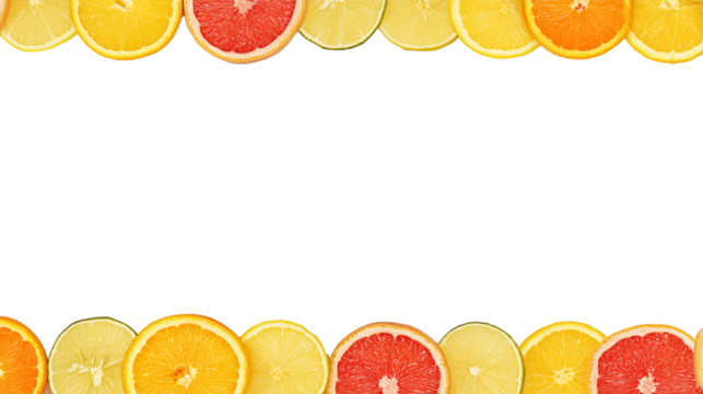 Meticulously arranged citrus fruit slices in a symmetrical pattern with transparent background