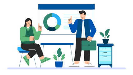 Flat vector of corporate training workshop Flat Vector Illustration