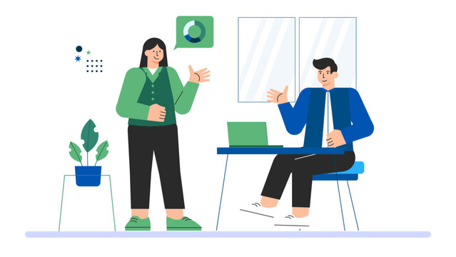 Flat illustration of career coaching session Flat Vector Illustration