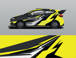 Fototapeta premium Car wrap design vector. Background livery racing