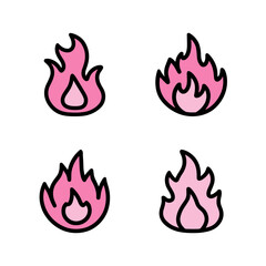 cute Pink Flame Icon Pack