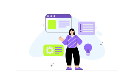 Employee assistance program support illustration Flat Vector Illustration